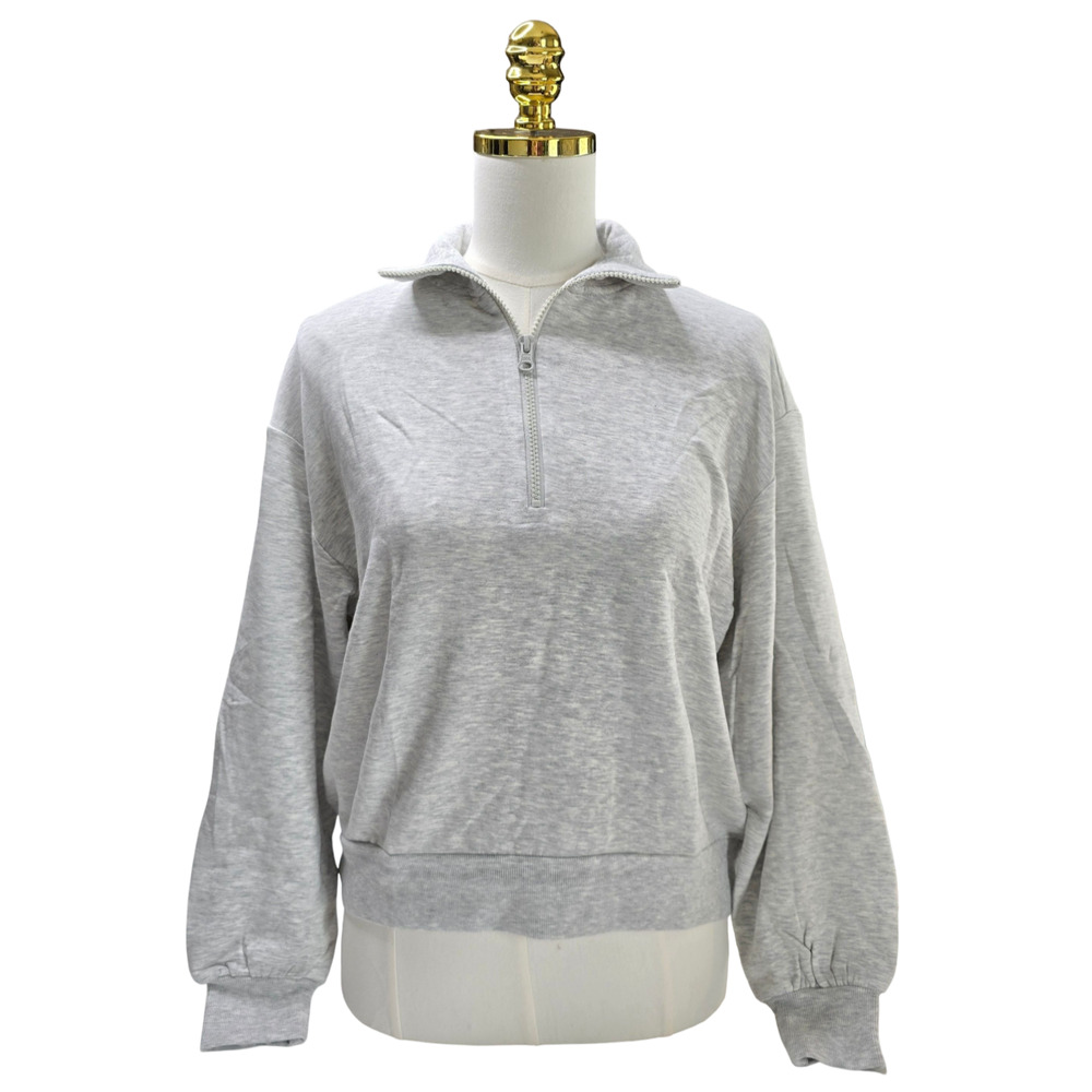 Lou & Grey Signaturesoft Plush Quarter Zip Sweatshirt Heather Gray Small NWT
